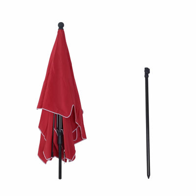 Rectangular Aluminium Sun Parasol Umbrella - Grey or Red