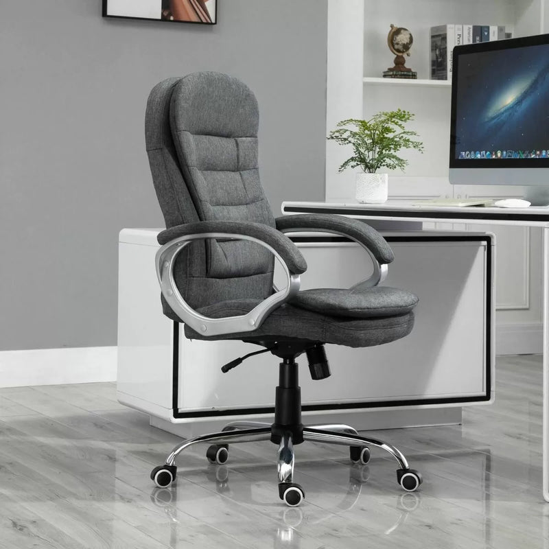 Silla de oficina ergonómica, giratoria y acolchada, estilo ejecutivo, 2 colores