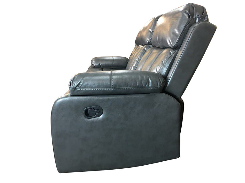 VANCOUVER Recliner 3 seat Sofa in Leather Air - Dark Grey