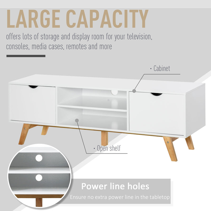 HOMCOM Particle Board 4-Compartment Media Unit White