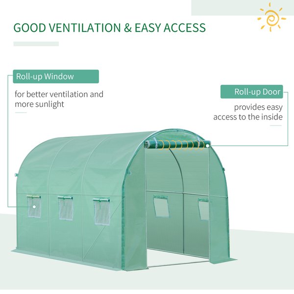 10x7 Ft. Greenhouse Replacement CoveR W/ Windows Door