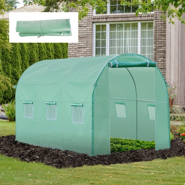 10x7 Ft. Greenhouse Replacement CoveR W/ Windows Door