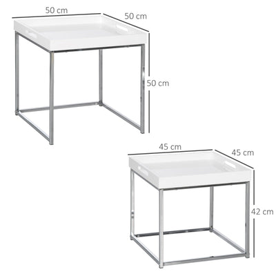 High Gloss Coffee Table Set 2, White