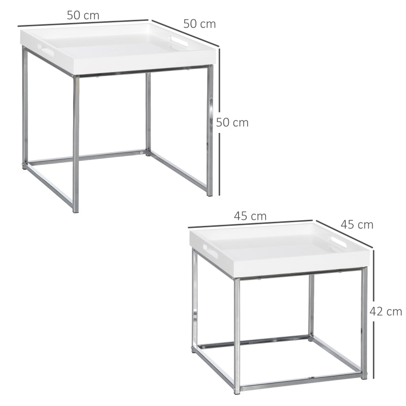 High Gloss Coffee Table Set 2, White