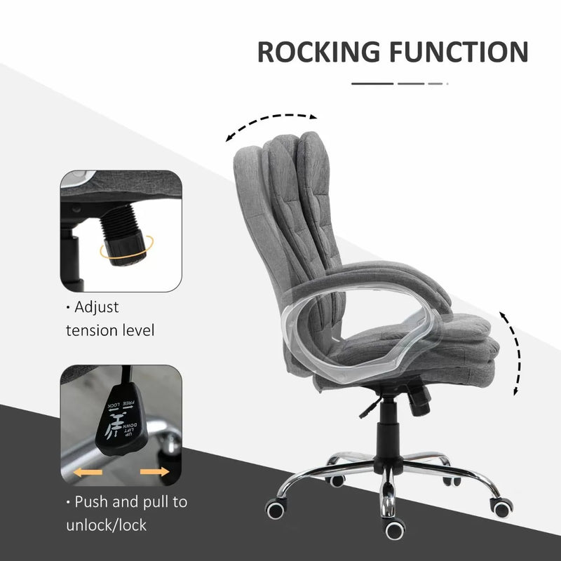 Silla de oficina ergonómica, giratoria y acolchada, estilo ejecutivo, 2 colores