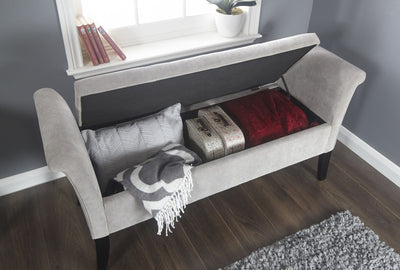 Balmoral Window Ottoman Storage Bench - Brown, Silver or Grey