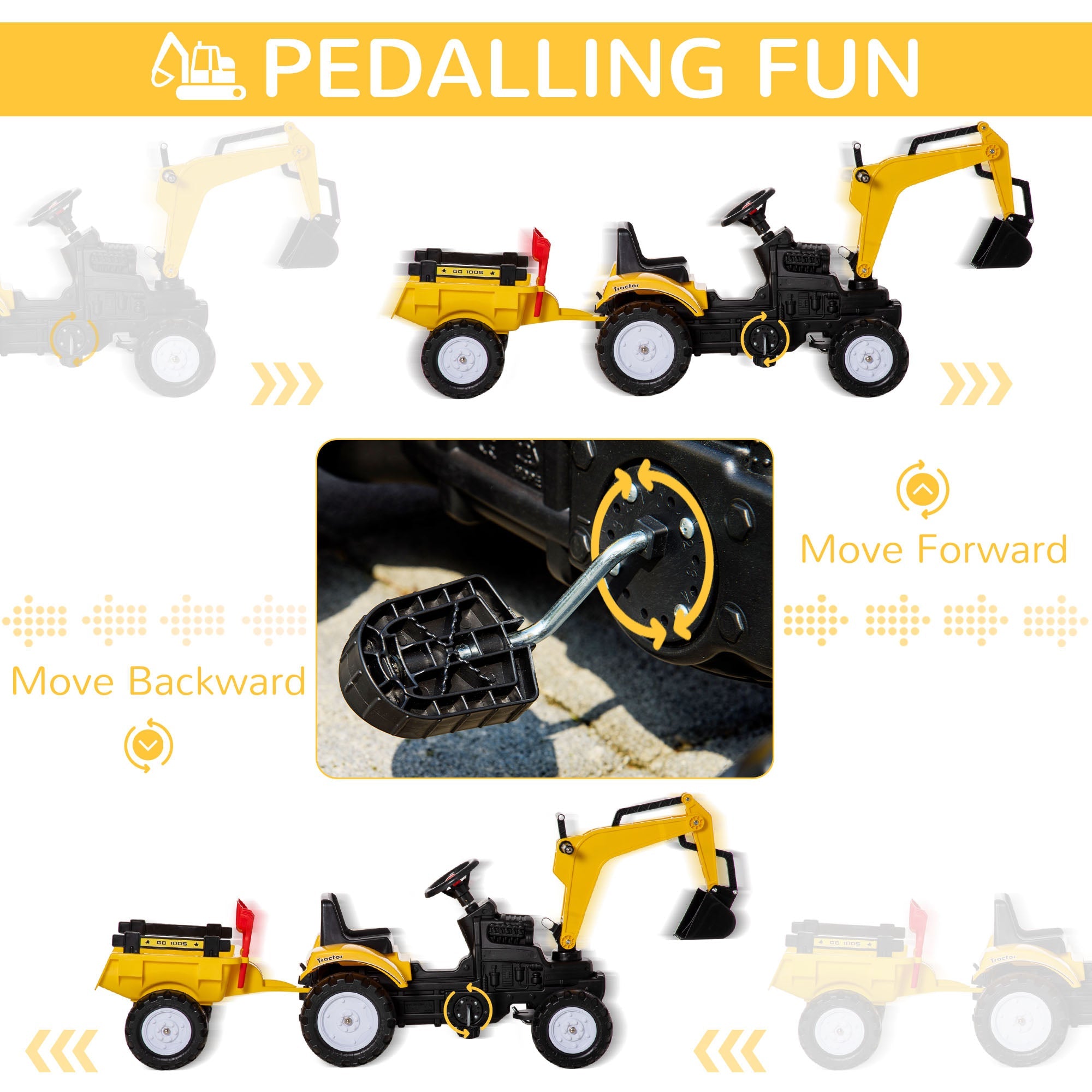 Ride on sales pedal digger