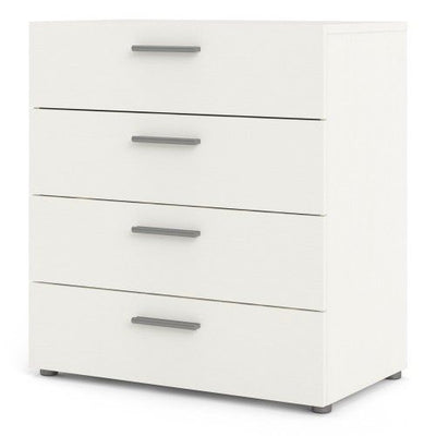 Nottingham High Quality Laminated 4 Drawers Chest - White Woodgrain