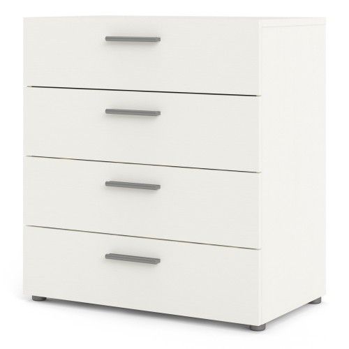 Nottingham High Quality Laminated 4 Drawers Chest - White Woodgrain