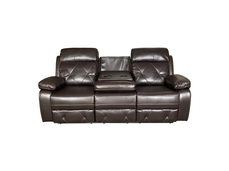 TOBI 3+2 RECLINER AIR LEATHER SOFA - BROWN