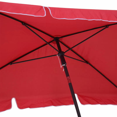 Rectangular Aluminium Sun Parasol Umbrella - Grey or Red