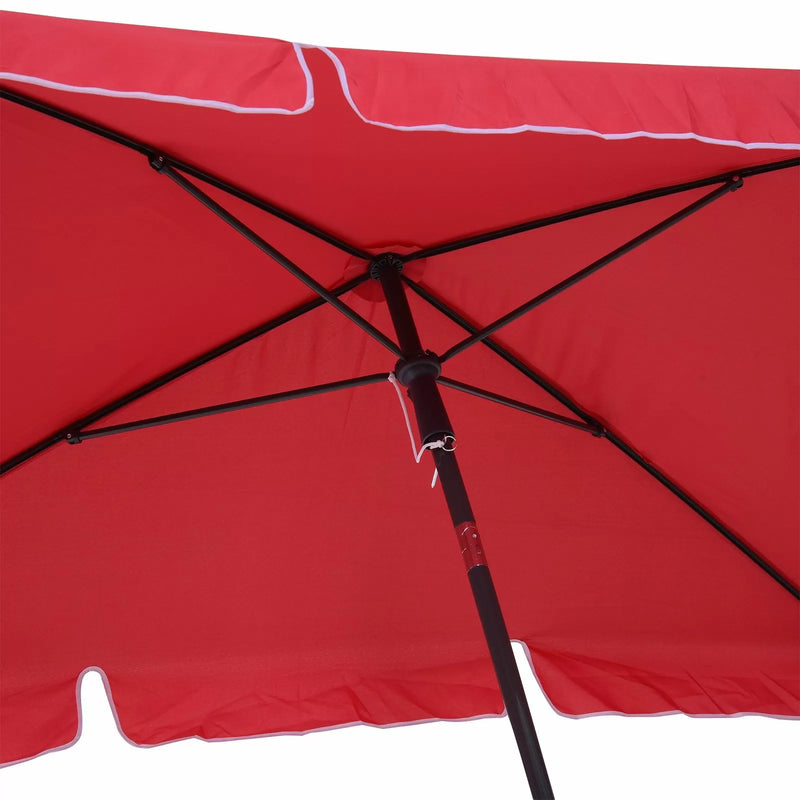 Rectangular Aluminium Sun Parasol Umbrella - Grey or Red