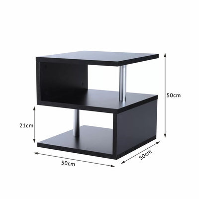 S-Shape Cube Side Table - Black or White