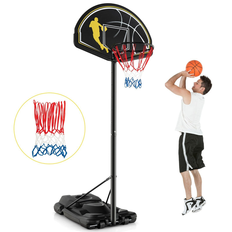 Height Adjustable Basketball Hoop System with Wheels and Fillable Base