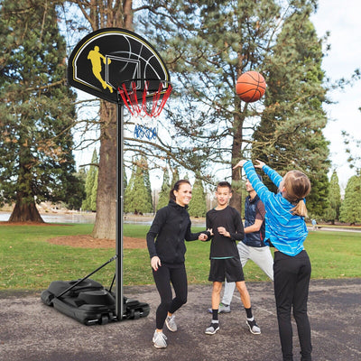 Height Adjustable Basketball Hoop System with Wheels and Fillable Base