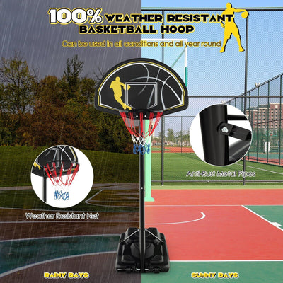 Height Adjustable Basketball Hoop System with Wheels and Fillable Base