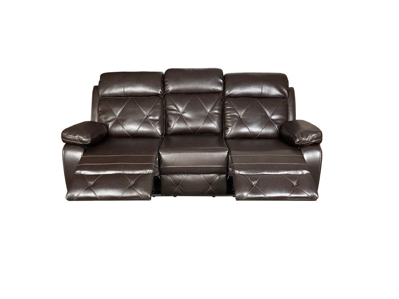 TOBI 3+2 RECLINER AIR LEATHER SOFA - BROWN