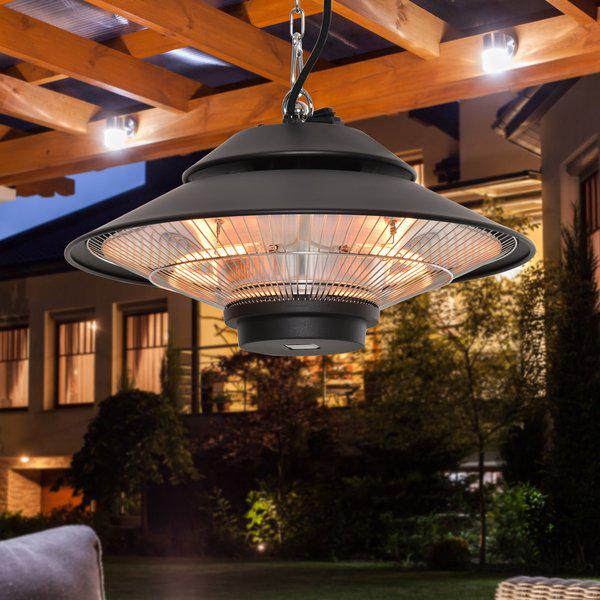 1500W Electric Patio Heater Hanging W/ Remote Control For Outdoor Indoor