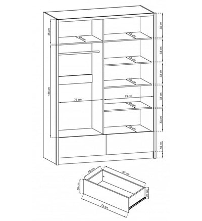 Aria I Sliding Door Wardrobe 154cm