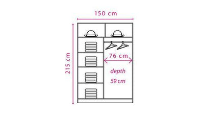 Denson Sliding Door Wardrobe 175cm