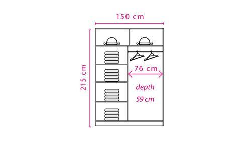 Denson Sliding Door Wardrobe 150cm