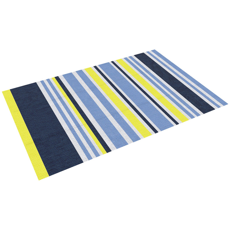 Outsunny Reversible Outdoor Rug, Waterproof Plastic Straw Mat for Backyard, Deck, RV, Picnic, Beach, Camping, 121 x 182 cm