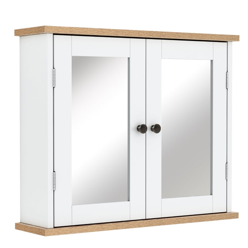 Bathroom Mirror Cabinet Wall Mounted Storage , White