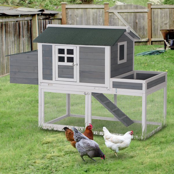 160cm Wooden Chicken Coop Hen Hutch Poultry House Nesting Cage Planting Box