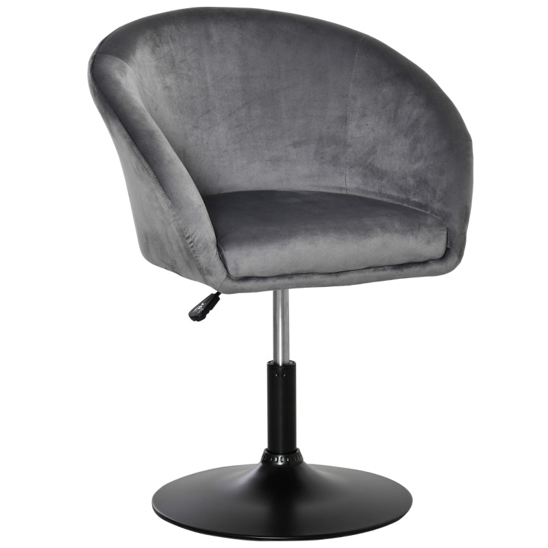 Swivel Bar Stool Fabric Dining Chair Dressing Tub Seat - Grey