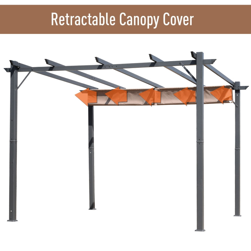 Pergola Awning 3x3M - Brown/Black