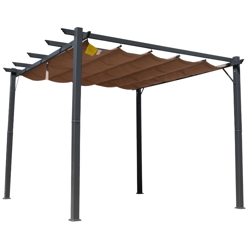 Pergola Awning 3x3M - Brown/Black