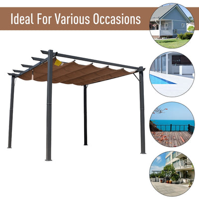 Pergola Awning 3x3M - Brown/Black