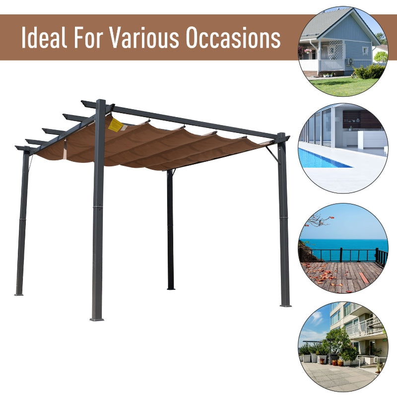 Pergola Awning 3x3M - Brown/Black