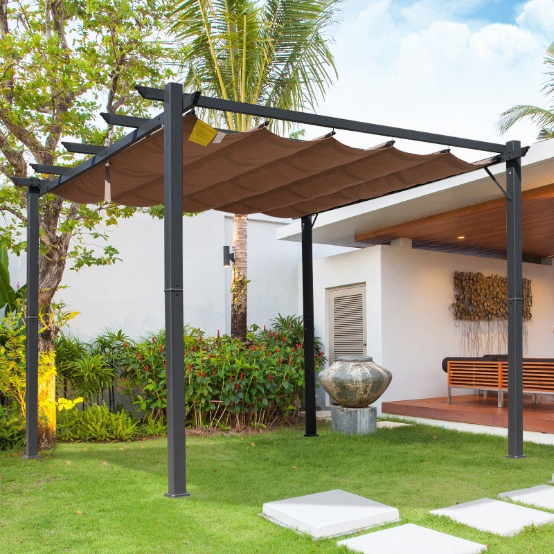 Pergola Awning 3x3M - Brown/Black