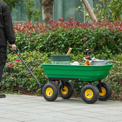 New Garden Heavy Duty Utility 4 Wheel Trolley Cart Dump Wheelbarrow Tipper Truck