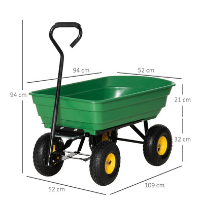 New Garden Heavy Duty Utility 4 Wheel Trolley Cart Dump Wheelbarrow Tipper Truck