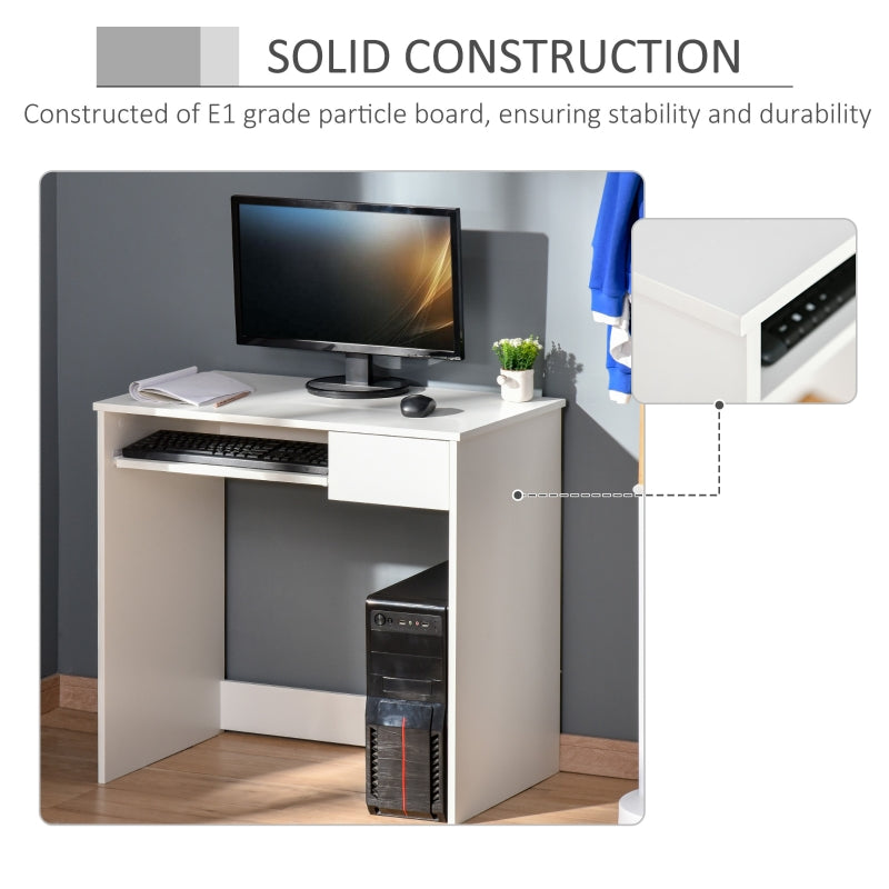 Compact Computer Table With Keyboard Tray Drawer Study Office Work Writing Desk