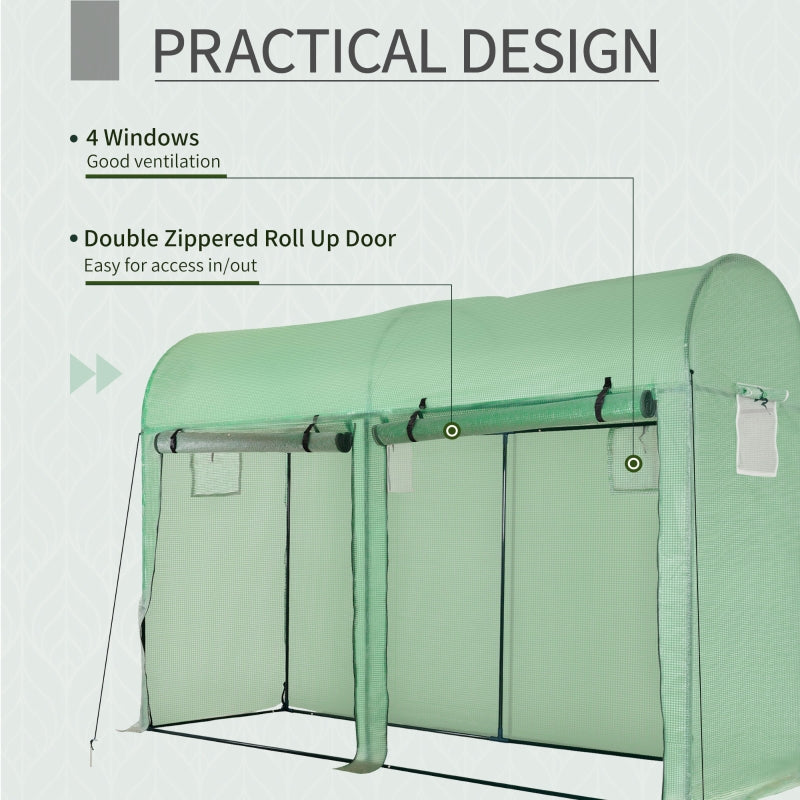 Greenhouse With Double Doors And 4 Windows Outdoor 3 X 1 2m