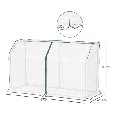 Mini Greenhouse Portable Garden Growhouse For Plants With Zipper Design Outdoor, Indoor, 120 X 45 70cm, White