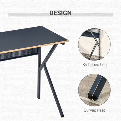 Home Office Computer Desk Writing Table PC Laptop Workstation W/ K-Shaped Legs