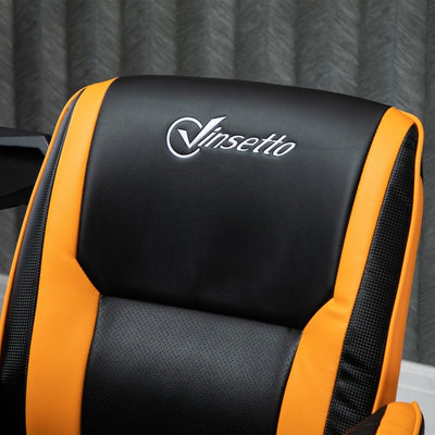 PU Leather Upholstered Gaming Chair - Yellow/Black