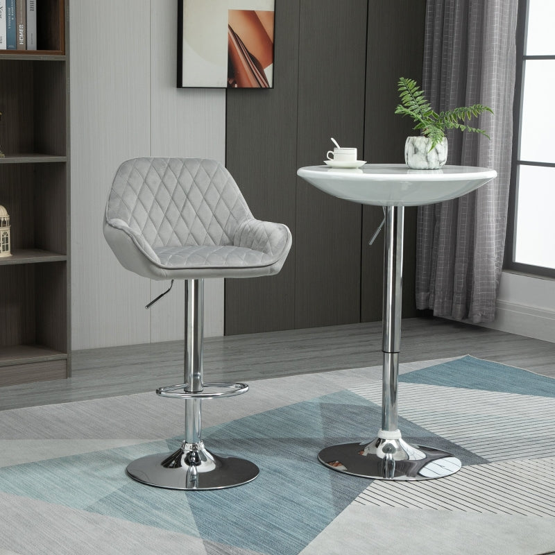 HOMCOM Deluxe Velvet Bar Stool  - Grey