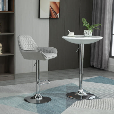 HOMCOM Deluxe Velvet Bar Stool  - Grey