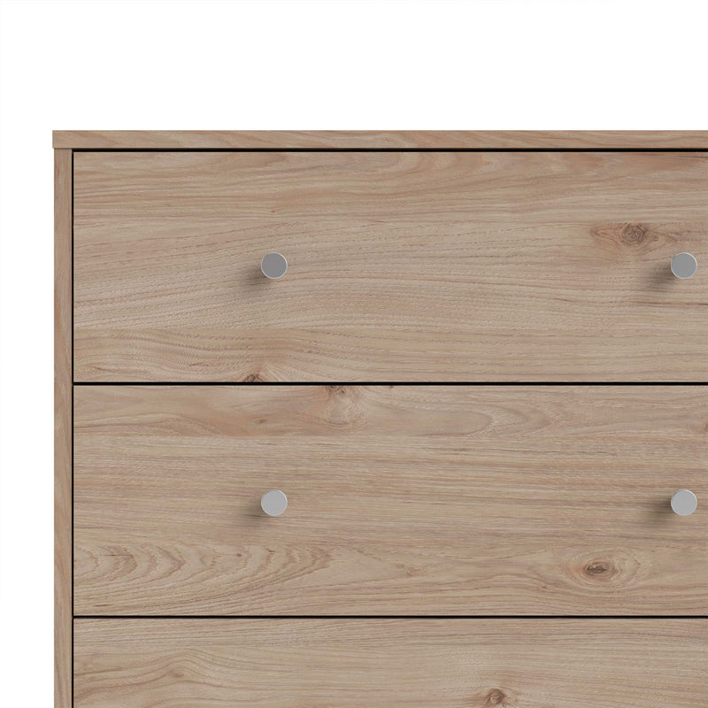 May Chest of 5 Drawers in White - White-Black-White