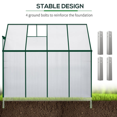 Walk-In Lean To Polycarbonate Greenhouse W/ Roof Vent