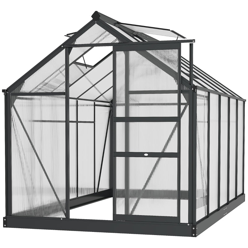 Greenhouse Large Walk-In Garden with Aluminium Frame With Slide Door, 6 X 10ft