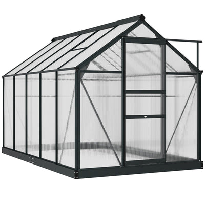 Greenhouse Large Walk-In Garden with Aluminium Frame With Slide Door, 6 X 10ft