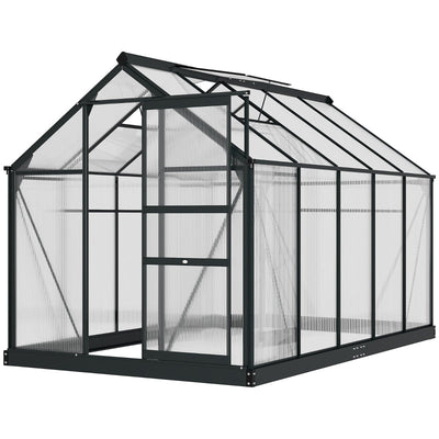 Greenhouse Large Walk-In Garden with Aluminium Frame With Slide Door, 6 X 10ft