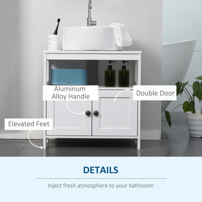 kleankin Modern Under Sink Cabinet with 2 Doors, Bathroom Vanity Unit, Pedestal