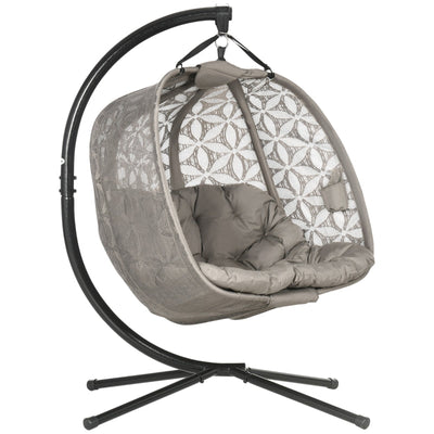 Outdoor Double Hanging Chair- Sand Brown